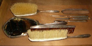 Birks Sterling Silver Backed Dresser Set V22 Mostly Clocks And